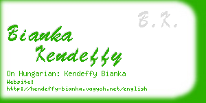 bianka kendeffy business card